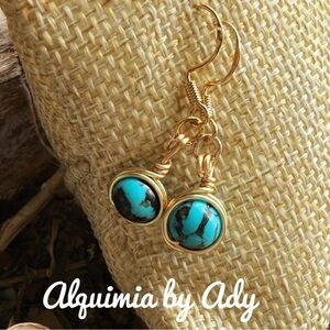 Alquimia Turquoise and Gold Dangle Earrings